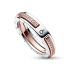 Dwutonowy pierścionek pavé z logo Pandora Signature 182773C01