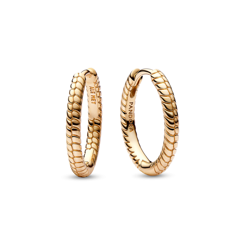 Złote kolczyki obręcze Pandora Moments Charm 262728C00 - JubilerSezam.pl