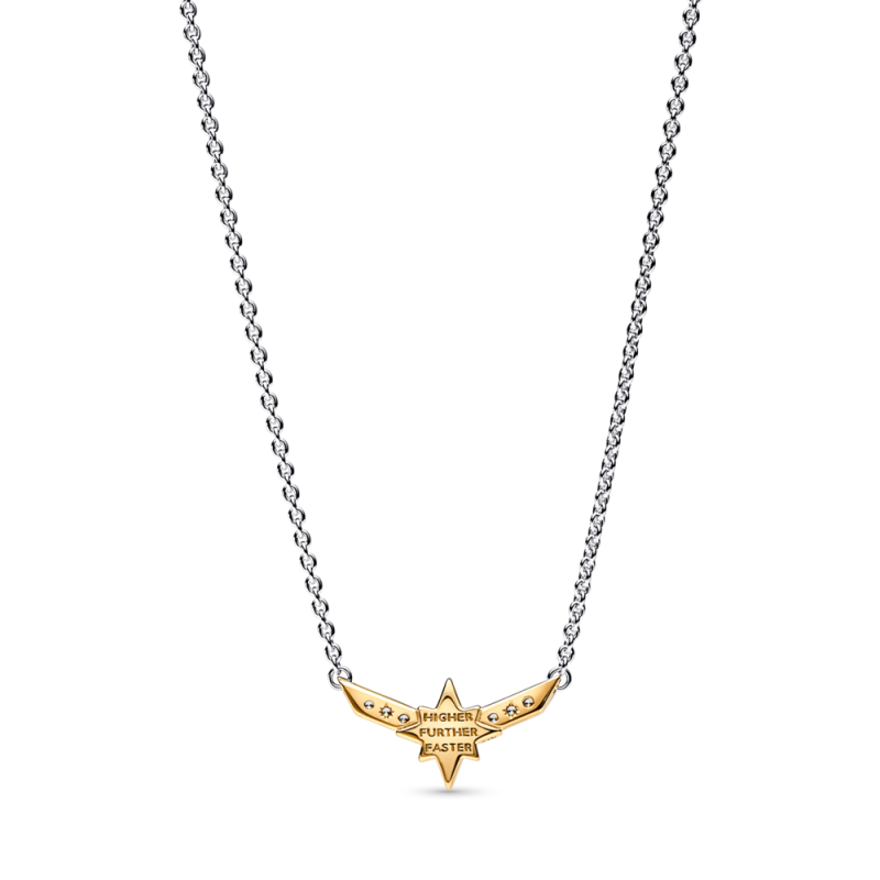 Dwutonowy naszyjnik Pandora z zawieszką Ośmioramienna gwiazda Kapitan Marvel 362745C01