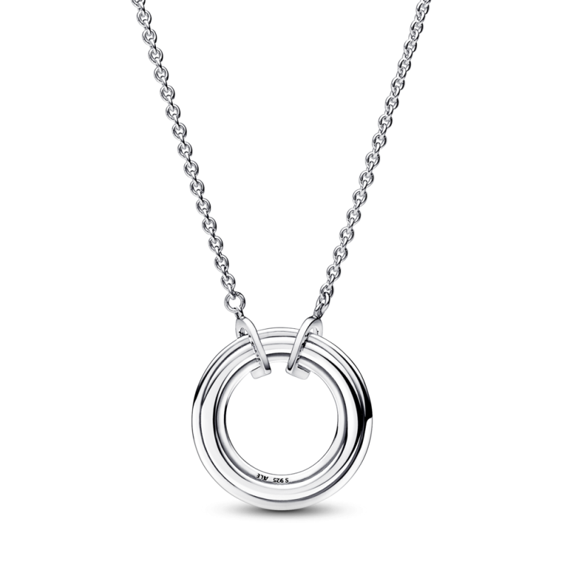 Dwutonowy naszyjnik pavé z logo Pandora Signature 382772C01