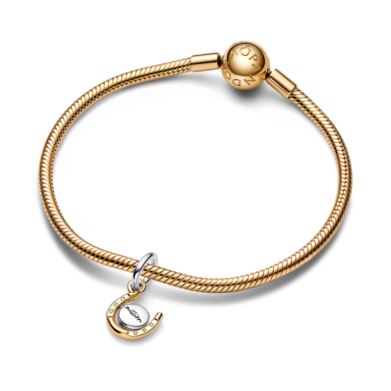 Zawieszka Pandora Wirująca Podkowa Dwukolorowa 762713C01 - JubilerSezam.pl