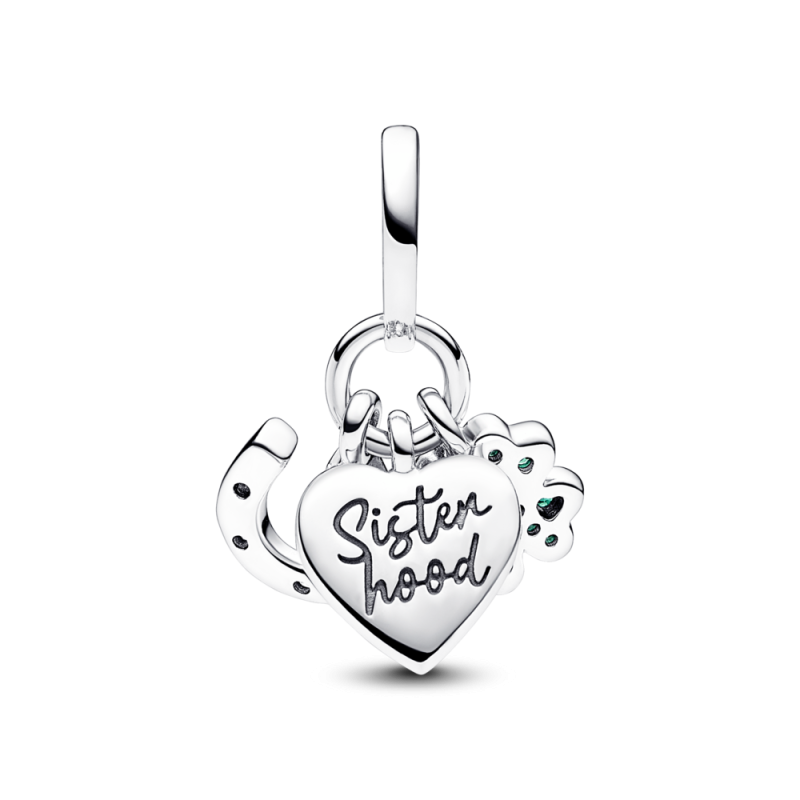 Potrójna zawieszka z czterolistną koniczyną, sercem i podkową 792755C01