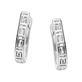 Kolczyki srebrne przecinki z ażurową greką/ang.zap. HS734 próba 925