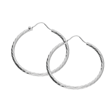 Kolczyki srebrne grawerowane kółka szarniry 30mm dis NI KSZ-30mm-2,0 dis ROD-zawias próba 925