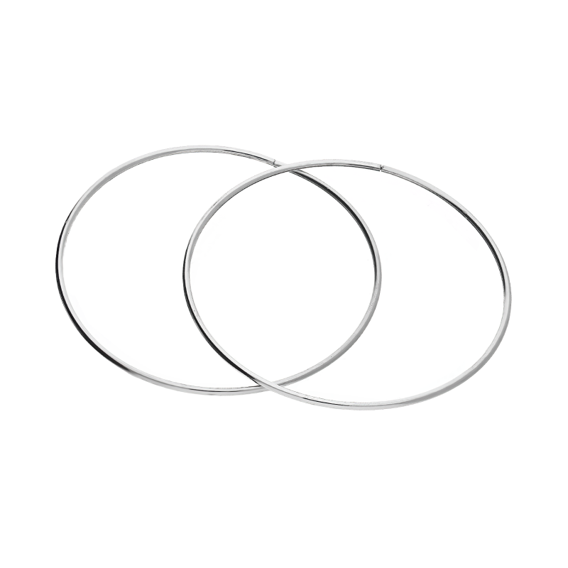 Srebrne Kolczyki Koła 75mm Szarniry pr. 925 - JubilerSezam.pl