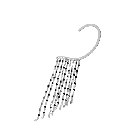 Nausznica srebrna z wiszącymi łańcuszkami NI XOR09323 ROD próba 925