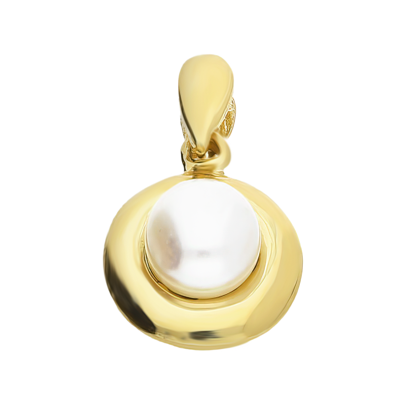 Zawieszka złota biała perła w kole LP 79U10-STKP3415 próba 585