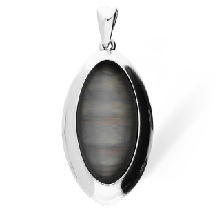 Zawieszka srebrna szary uleksyt jubilerski w łezce SZ124 uleksyt szary perła próba 925