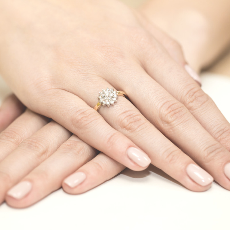 Pierścionek zaręczynowy BRIDEL z diamentami BE W-004 próba 585