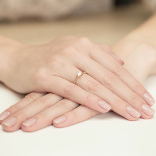Pierścionek zaręczynowy z diamentem SOLITER BE W-163-10 próba 585