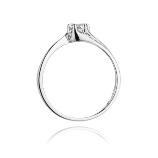 Pierścionek zaręczynowy z białego złota z diamentem SOLITER BE W-163-10 białe złoto próba 585