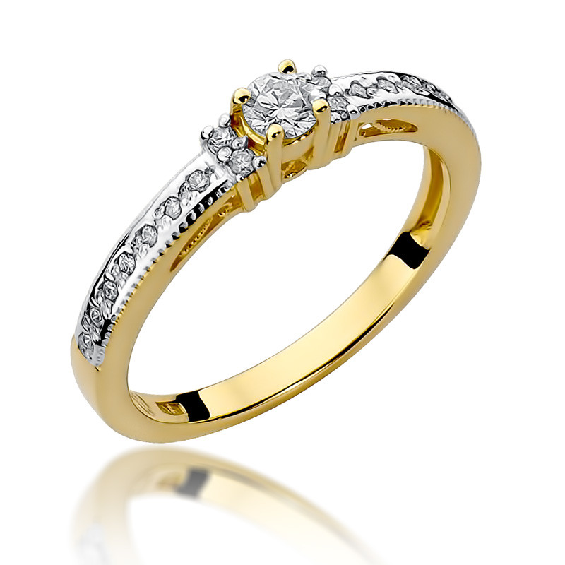 Pierścionek zaręczynowy z diamentami NOBLE BE W-201 próba 585