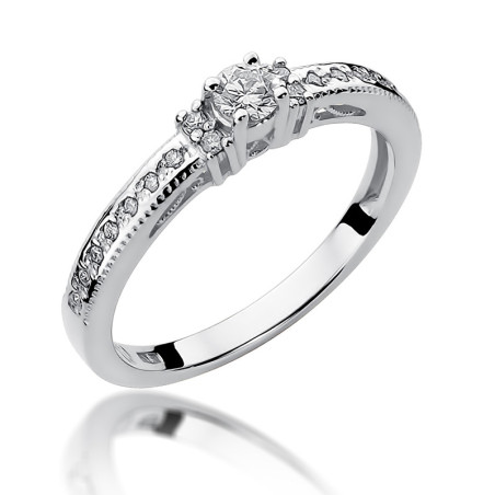 Pierścionek Zaręczynowy z Diamentami z Białego Złota - JubilerSezam.pl