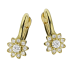 Kolczyki złote dla dziewczynki kwiatek z białymi cyrkoniami próba 375