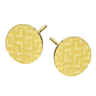 Kolczyki pozłacane ażurowe koło 7mm/sztyft DA905 GOLD próba 925