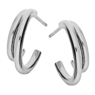 Kolczyki srebrne dwa półkółka/sztyft JA1154 ROD próba 925