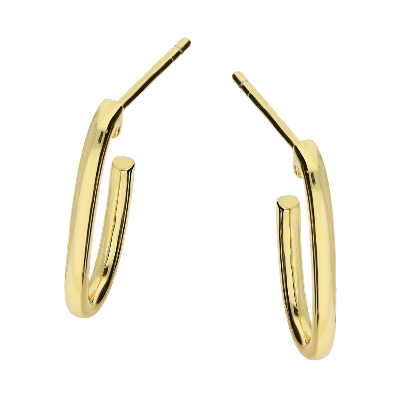 Kolczyki pozłacane niepełny owal/sztyft JA1156 GOLD próba 925