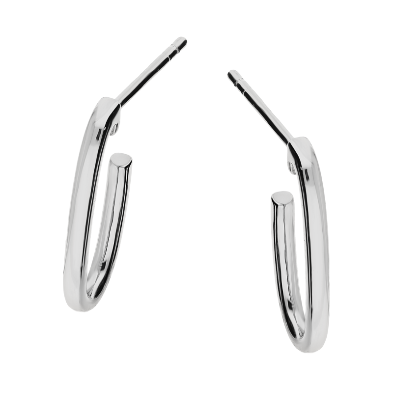 Kolczyki srebrne niepełny owal/sztyft JA1156 ROD próba 925