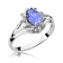 Pierścionek zaręczynowy z tanzanitem i diamentami BE W-037W TA owal Markiza próba 585