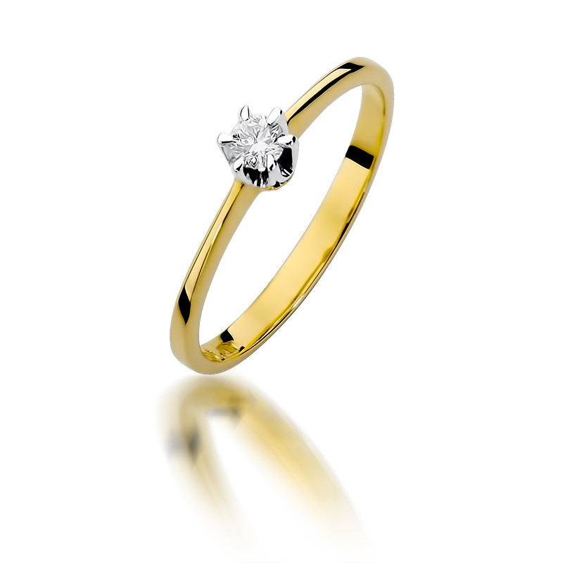 Pierścionek zaręczynowy z diamentem SOLITER BE W-220-10 próba 585