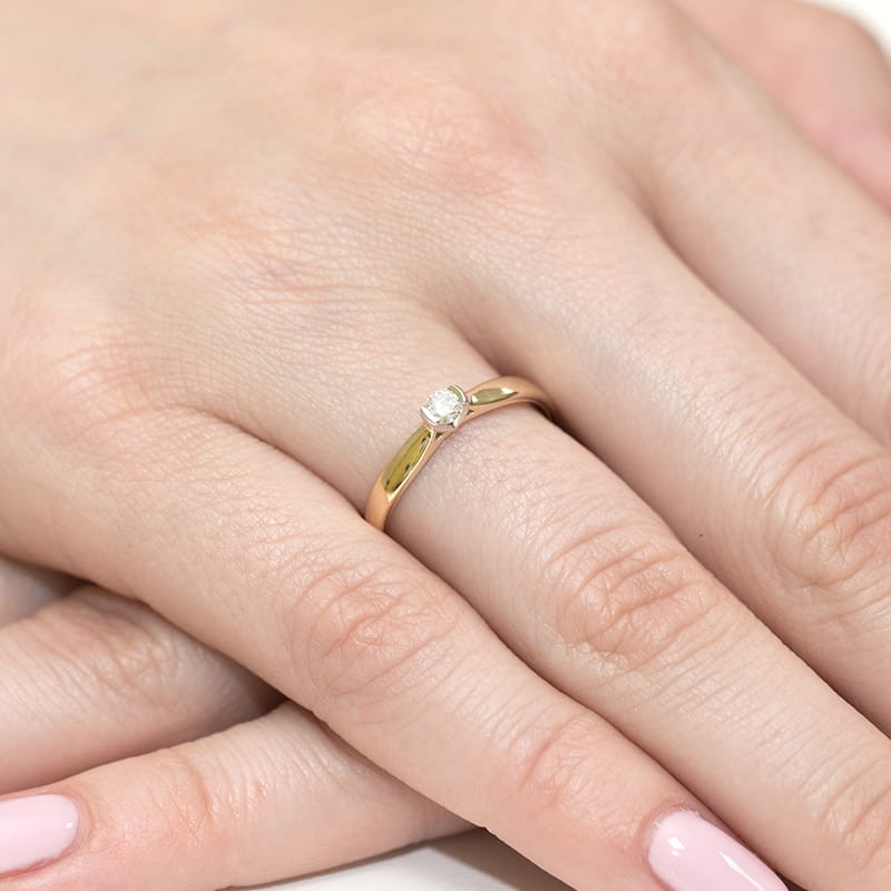 Pierścionek zaręczynowy z diamentem VICTORIA BE W-223-10 próba 585