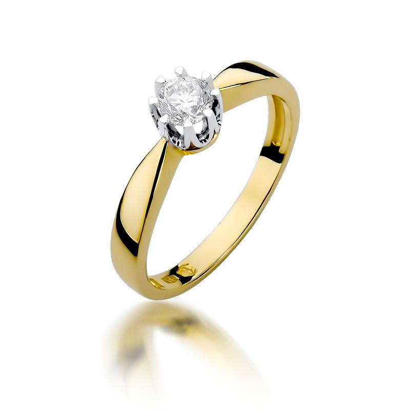 Pierścionek zaręczynowy ROYAL z diamentem BE W-228-30 próba 585