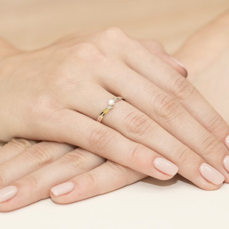 Pierścionek zaręczynowy z diamentem SOLITER BE W-231B-25 próba 585