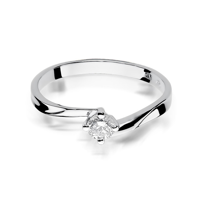 Pierścionek zaręczynowy z diamentem SOLITER BE W-243 białe złoto próba 585