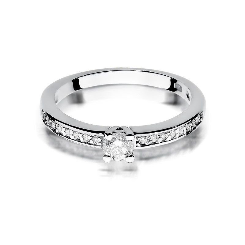 Pierścionek zaręczynowy SOLITER z diamentem BE W-288-28 białe złoto próba 585