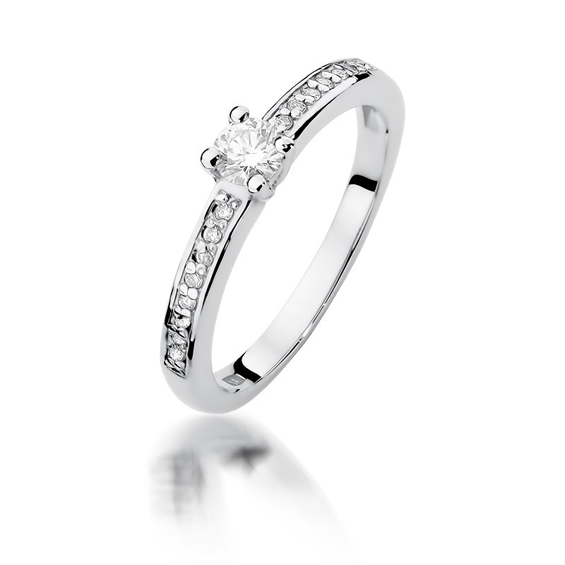 Pierścionek zaręczynowy SOLITER z diamentem BE W-288-28 białe złoto próba 585