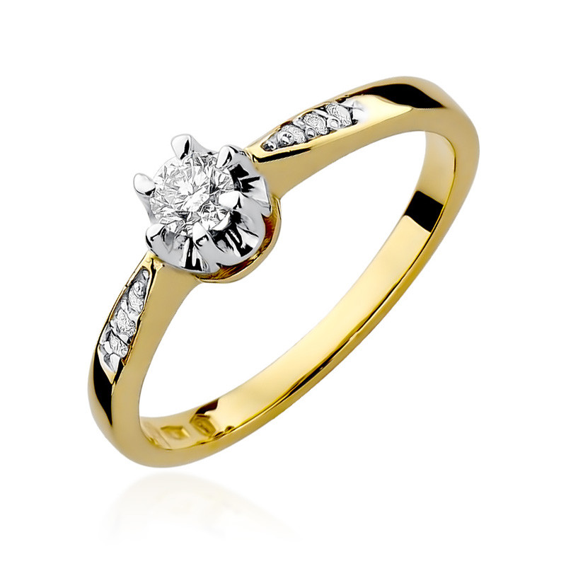 Pierścionek zaręczynowy ROYAL z diamentem BE W-291-25 próba 585