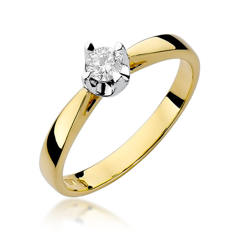 Pierścionek zaręczynowy FLOWER z diamentem BE W-293 próba 585