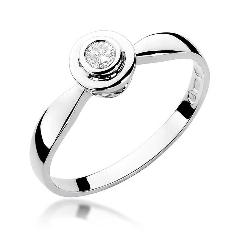 Pierścionek zaręczynowy JUBILE z diamentem BE W-294-10 białe złoto próba 585