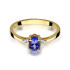 Pierścionek złoty z tanzanitem i diamentami BE W-301 TA owal próba 585