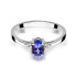 Pierścionek złoty z tanzanitem i diamentami BE W-301W TA owal Markiza próba 585