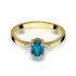 Pierścionek złoty z topazem London blue i diamentami BE W-301 LBT owal próba 585