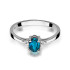 Pierścionek złoty z topazem London blue i diamentami BE W-301W  LBT owal Markiza białe z próba 585