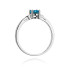Pierścionek złoty z topazem London blue i diamentami BE W-301W  LBT owal Markiza białe z próba 585