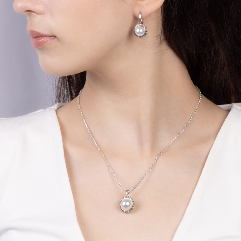 Zawieszka srebrna z perłą jubilerską PX 637 próba 925