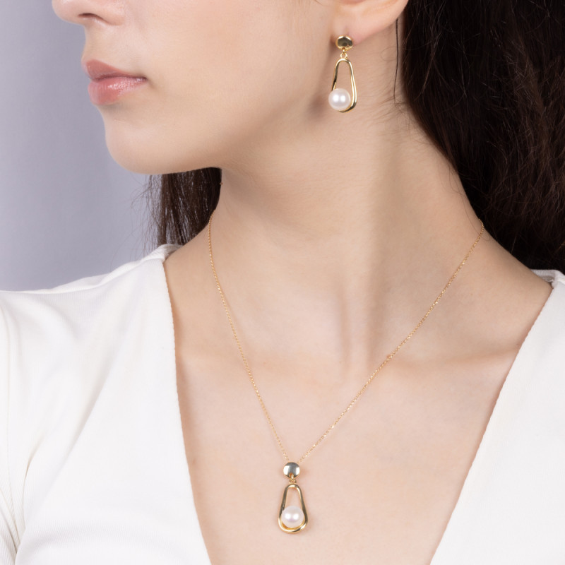 Zawieszka pozłacana biała perła w kropli PA004 GOLD próba 925