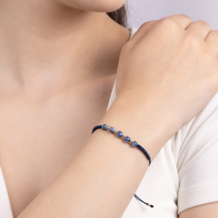 Bransoleta pozłacana kyanite i grawerowane kulki VJ 77-1-1-G kyanite sq próba 925