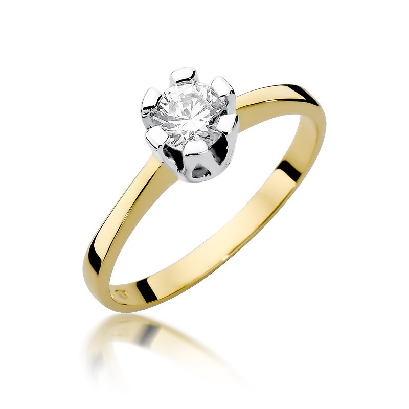 Pierścionek zaręczynowy z diamentami SOLITER BE W-319-70 próba 585