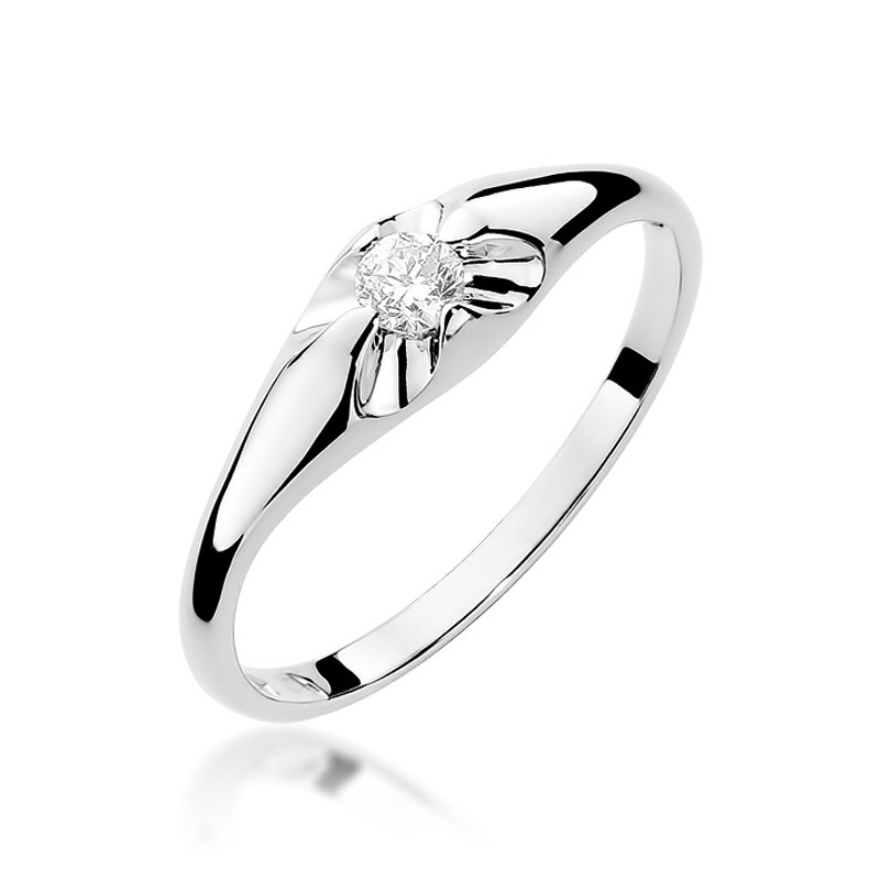 Pierścionek zaręczynowy z diamentami BE W-331 białe złoto próba 585