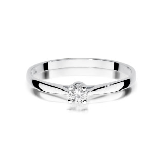 Pierścionek zaręczynowy z diamentami SOLITER BE W-335 białe złoto próba 585
