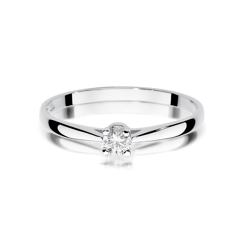 Pierścionek zaręczynowy z diamentami SOLITER BE W-335 białe złoto próba 585