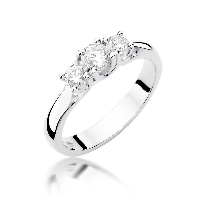 Pierścionek zaręczynowy z diamentami NOBLE BE W-344 białe złoto próba 585