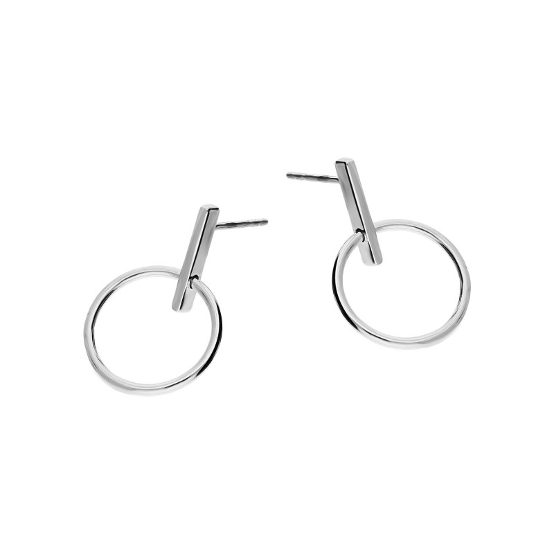 Kolczyki srebrne koło ramka i gładka pałka/sztyft A6 07170221-00 próba 925