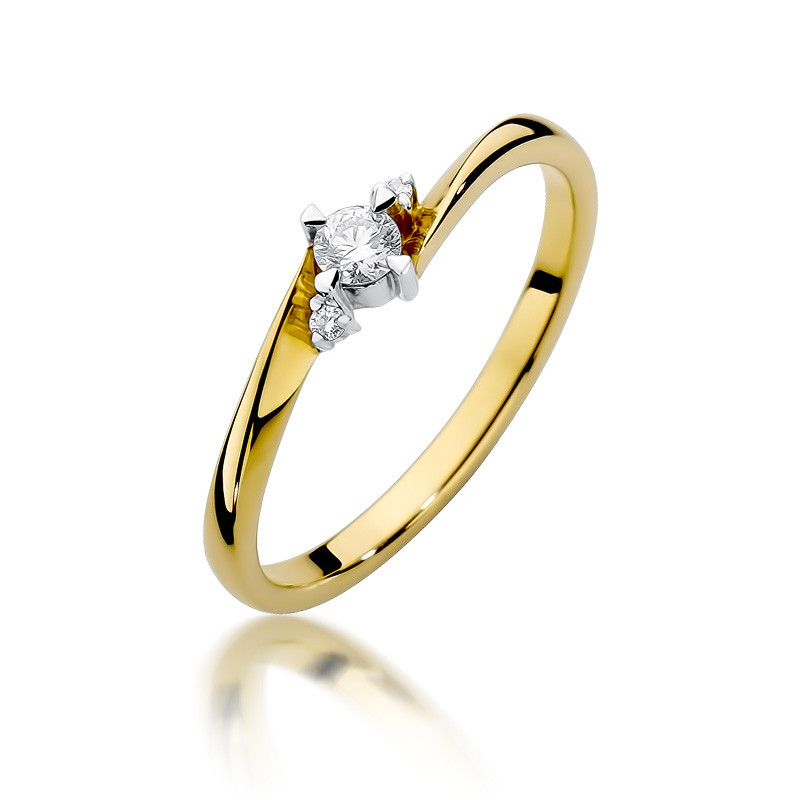 Pierścionek zaręczynowy z diamentami NOBLE BE W-346 próba 585