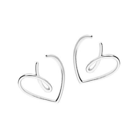 Kolczyki srebrne serce z pętelką/sztyft JA1127 ROD próba 925