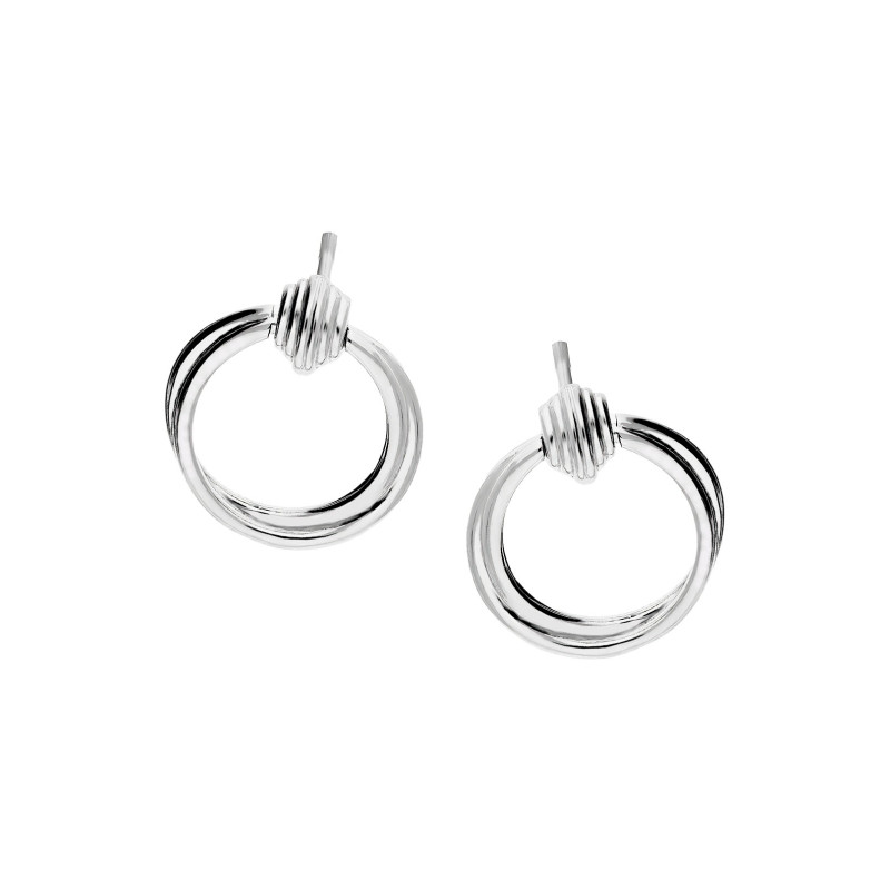 Kolczyki srebrne koło ramka i splecione kółko/sztyft JA1137 ROD próba 925